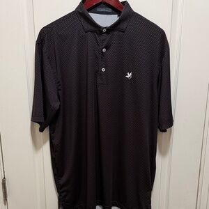 Men's Black Polo with Subtle Micro Dot and Embroidered Logo